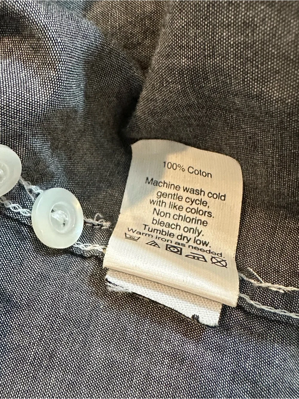 J.Crew Factory Gray Chambray Button Up Shirt Large